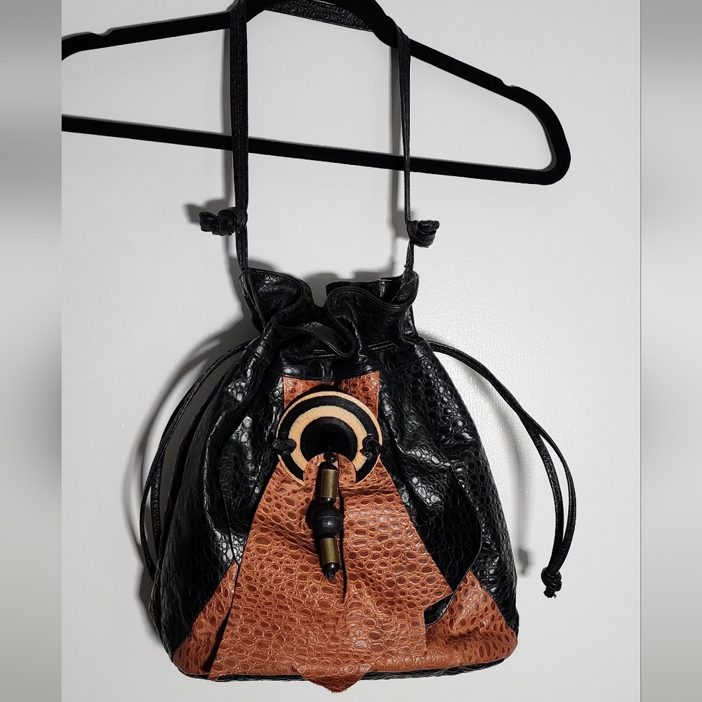 Vintage Leather Bucket Bag Women's Handbag